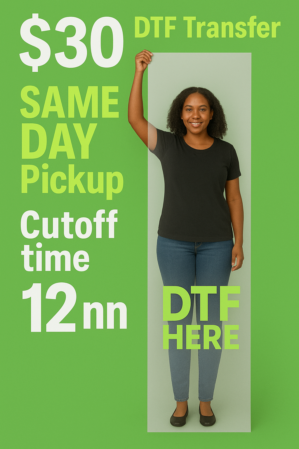Promotional poster for DTF transfer